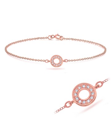 Circle with CZ Stones Bracelet BRS-355-RO-GP